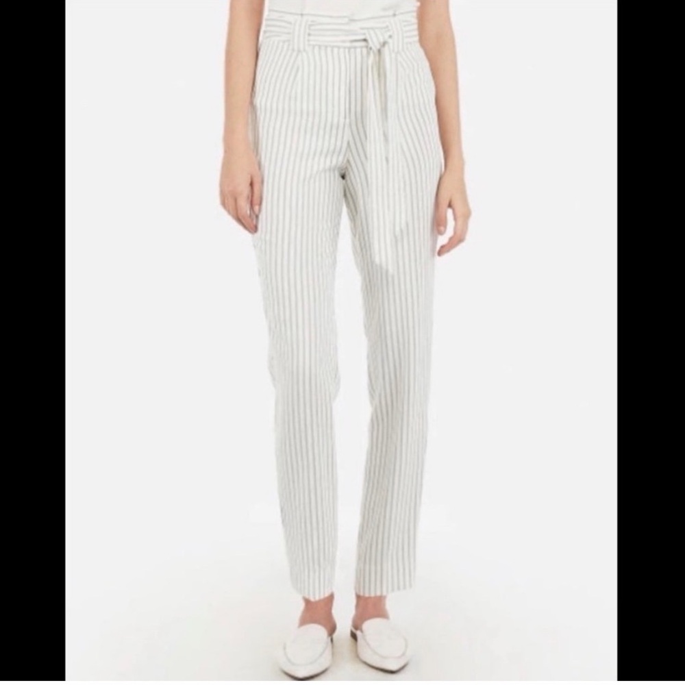 Express Ankle High Rise Belted Dress Pants